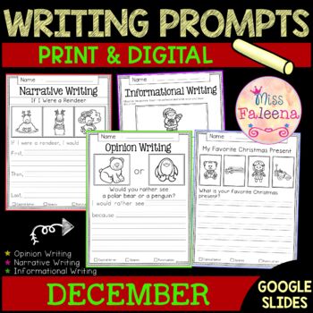 December Writing Prompts by Miss Faleena | Teachers Pay Teachers
