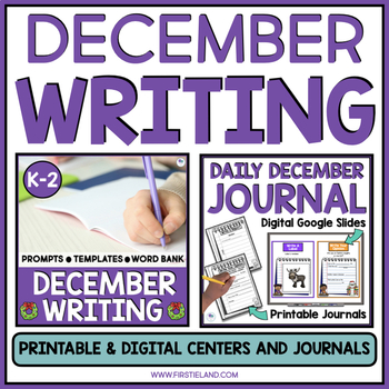 Preview of December Writing Prompts Digital Google Slides Distance Learning