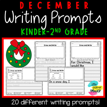 December Writing Prompts - Kindergarten to 2nd Grade by Little Learner ...