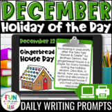 December Writing Prompts | Morning Meeting | Holiday of the Day