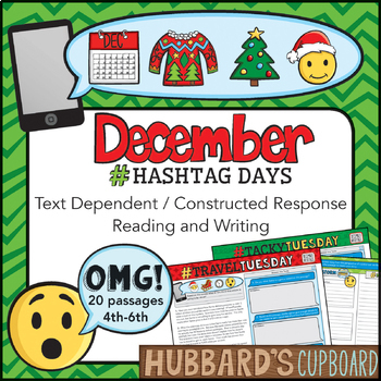 Preview of December Writing Prompts & Reading - December Activities - Christmas Activities