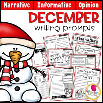Preview of December Writing Prompts | Real-World & Draw & Write Formats | PDF & GOOGLE