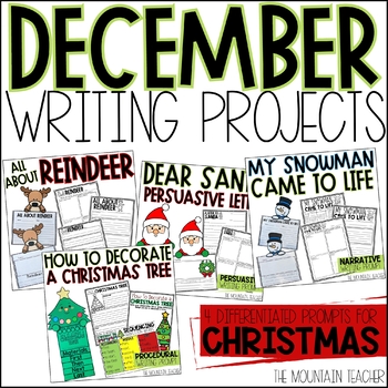 Preview of December Writing Prompts and Activities | Christmas Bulletin Board Crafts