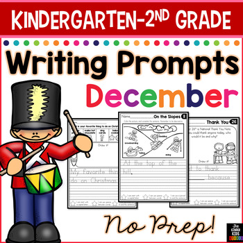 Preview of December Writing Prompts for Kindergarten to Second Grade
