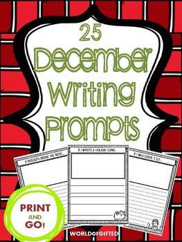 December Writing and Drawing Prompts: 25 Prompts, Draw and Write