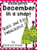 December in a Snap:  No Prep Printables for Math and Liter