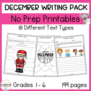 Preview of December writing prompts elementary