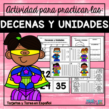 Preview of Decenas y Unidades - Tens and Ones Spanish Matching Activity