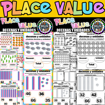 Preview of Decenas y Unidades | Tens and Ones Spanish Worksheets 1st Grade Place Value