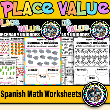 Preview of Decenas y Unidades | Tens and Ones Spanish Worksheets 1st Grade Place Value