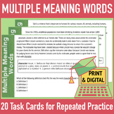 Task Cards: Multiple Meaning Words, Dictionary Definitions