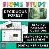 Deciduous Forest | Reading Passage + Question Set | Earth'