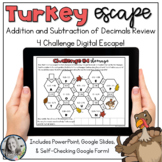 Decimal Add & Subtract Thanksgiving Challenge Digital Esca
