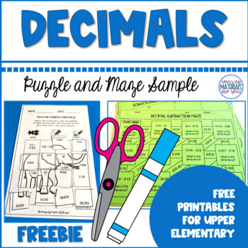 Preview of Decimal Addition Puzzle and Subtraction Maze