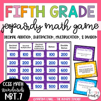 Preview of Decimal Addition Subtraction Multiplication and Divison Math Review Game
