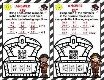decimal addition and subtraction problem solving