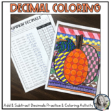Decimal Addition and Subtraction Coloring Review for Fall 