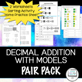 Decimal Addition with Models Pair Pack