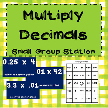 Preview of Decimal Bingo - Multiplying Decimals Independent Station TEKS 6.3E