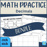 Decimal Review Bundle | Math Maze | Task Cards | End of Ye