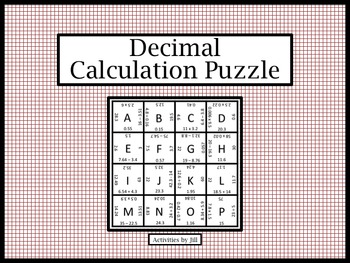 Preview of Decimal Calculation Puzzle (Digital/PDF)