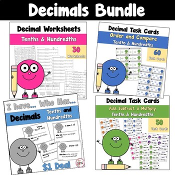 Preview of Decimals using Tenths and Hundredths BUNDLE