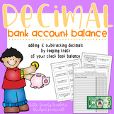 Decimal Check Register Bank Account Activity (Decimal Addi