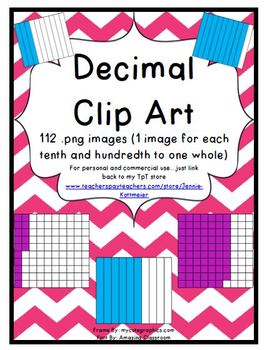 Preview of Decimal Clip Art (112 png images for tenths and hundredths)