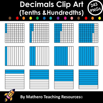 Preview of Decimal Clip Art  (243 png images for tenths & hundredths)