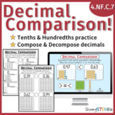 Decimal Comparison - Tenths and Hundredths! - 4.NF.7