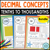 Decimal Concept Pages BUNDLE for Tenths Hundredths and Tho