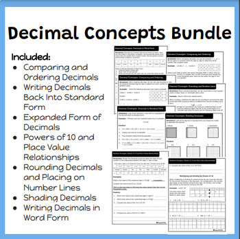 Preview of Decimal Concepts Notes Bundle