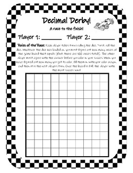 Preview of Decimal Derby Activity