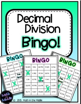 Preview of Decimal Division Math Bingo - Math Review Game