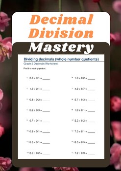 Preview of Decimal Division Mastery: Grade 5 Worksheets