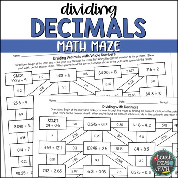 Preview of Decimal Division Maze