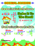 Decimal Division = Poster/Anchor Chart with Cards for Students & Worksheets