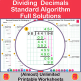 Decimal Division - Standard Algorithm - Full Solutions