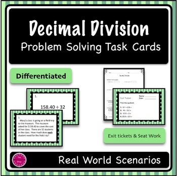 Preview of Decimal Division Differentiated Word Problem Task Cards