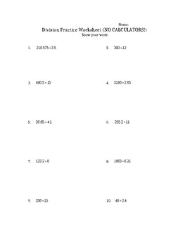 decimal division worksheet by amber wolf teachers pay teachers