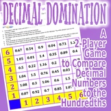 Decimal Domination Game - Comparing Decimal Numbers to the Hundredths