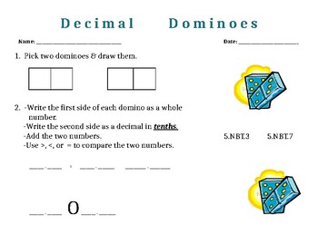 Preview of Decimal Dominoes