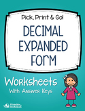 Writing Decimals In Expanded Form, Decimal Place Value Rev