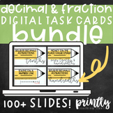 Decimal & Fraction Interactive Digital Task Cards Bundle |