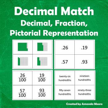 Preview of Decimal Fraction Matching Game Common Core Aligned