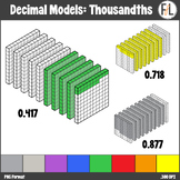 Decimal Fraction Models Clipart - Thousandths