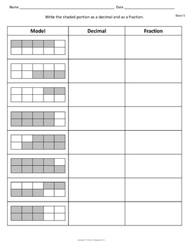 Decimal Fraction Percent Worksheets Distance Learning by Classy Colleagues