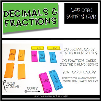 Preview of Decimal & Fraction War Game and Number Sort