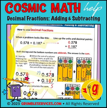 Preview of Fractions: Subtracting Decimal Fractions - Basic Operations - Math help