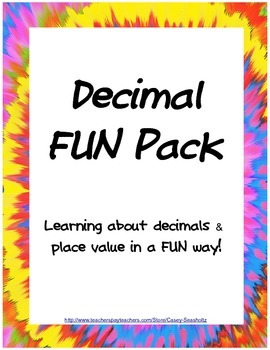 Preview of Decimal Games Multi Pack and Fun Activities (Decimal lessons)
